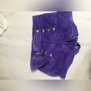 Purple Shorts With cute Buttons